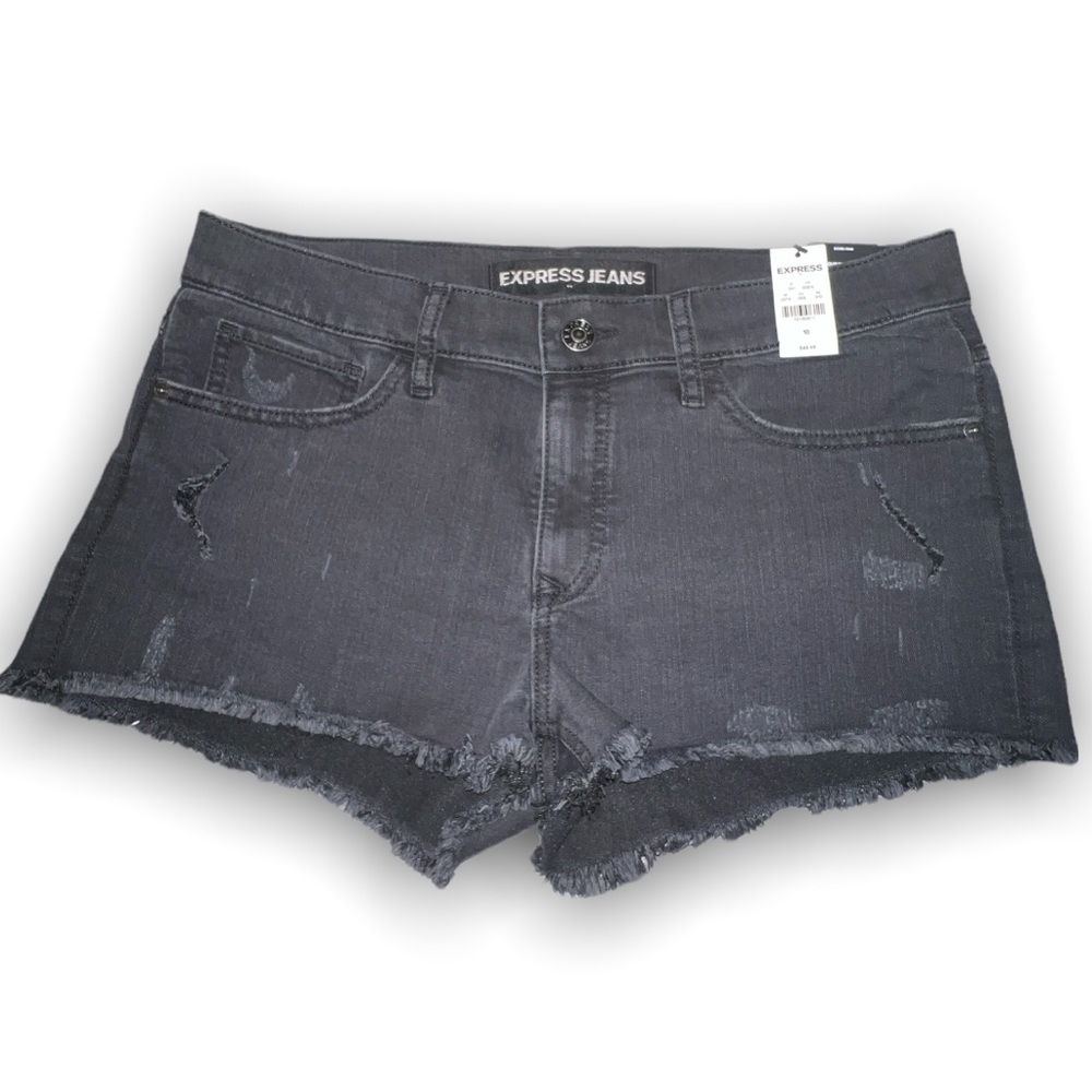 Black jean shorts